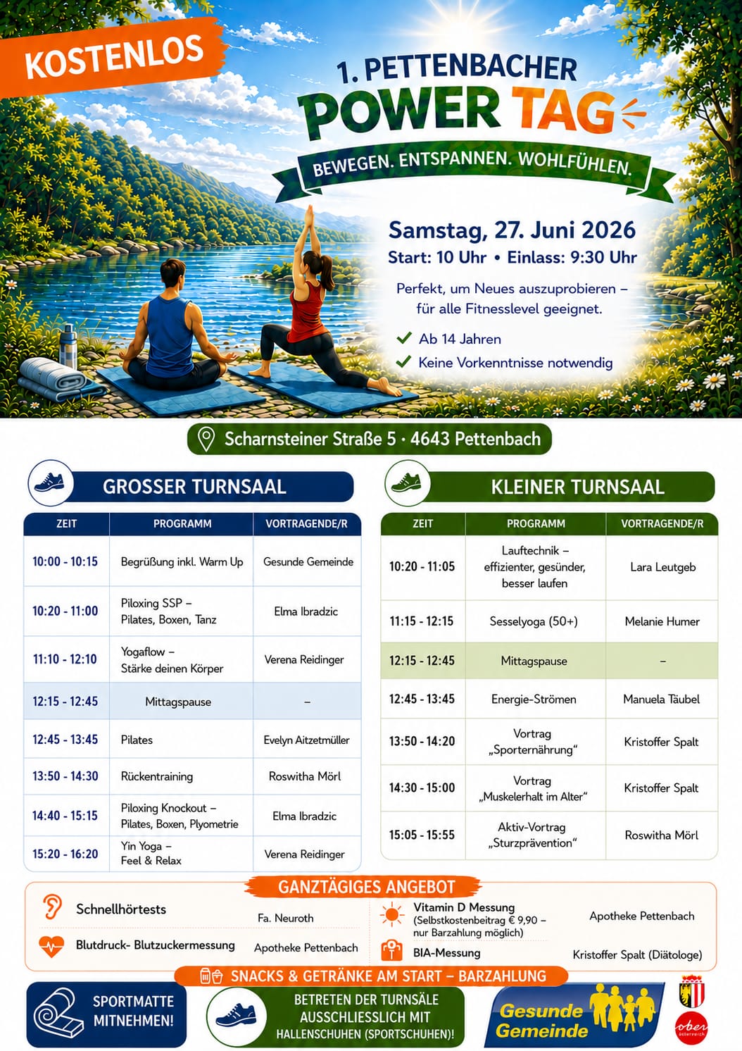 Energie Strömen Workshop und Vortrag Gesundheitstag Pettenbach