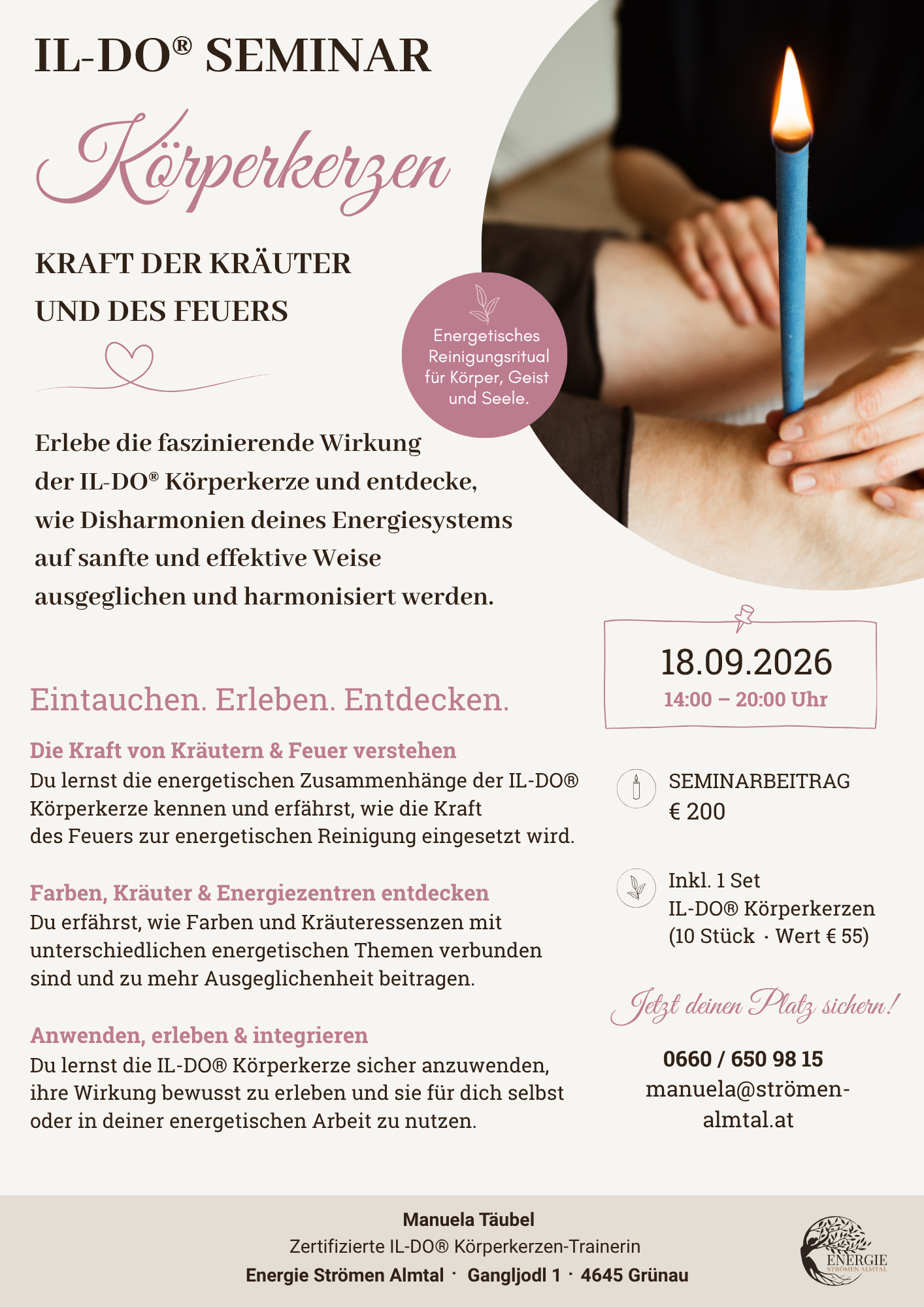 Seminar Körperkerzen Energie Strömen Almtal