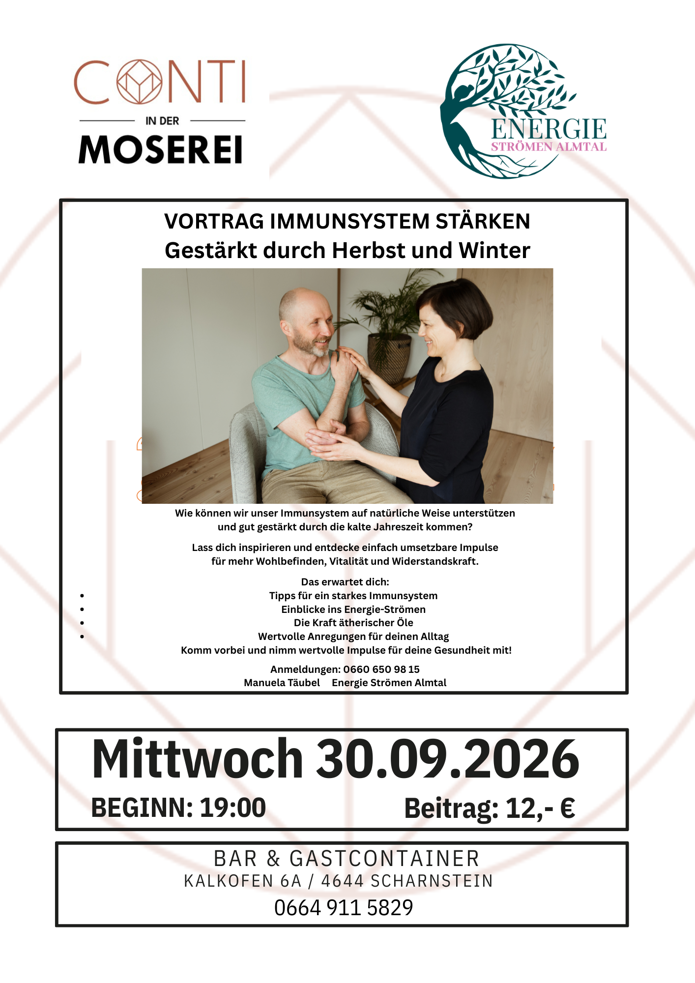 Vortrag Immunsystem stärken, Energie Strömen Almtal, Ätherische Öle, Praktische TCM-Tipps
