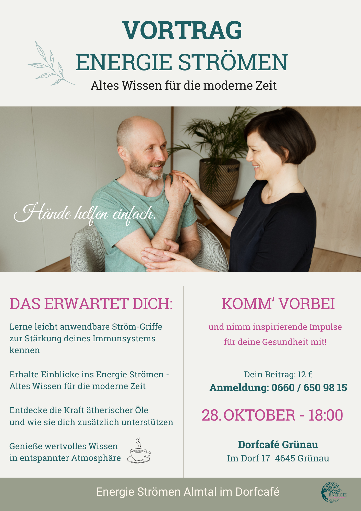 Vortrag Immunsystem stärken, Energie Strömen Almtal, Ätherische Öle, Praktische TCM-Tipps